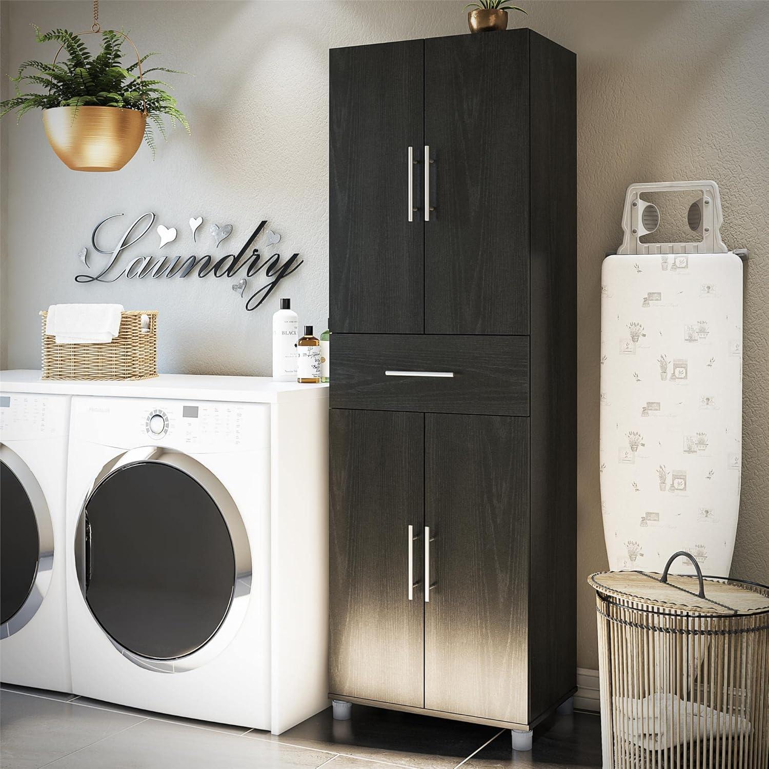 Camberly 4 Door/1 Drawer Storage Cabinet, Graphite Gray