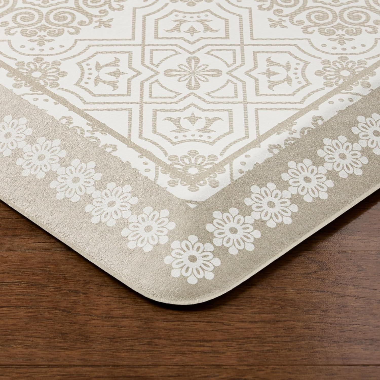 Martha Stewart MARTHA STEWART Comfort Anti Fatigue Strie Medallion Kitchen Mat 19.6”x39”