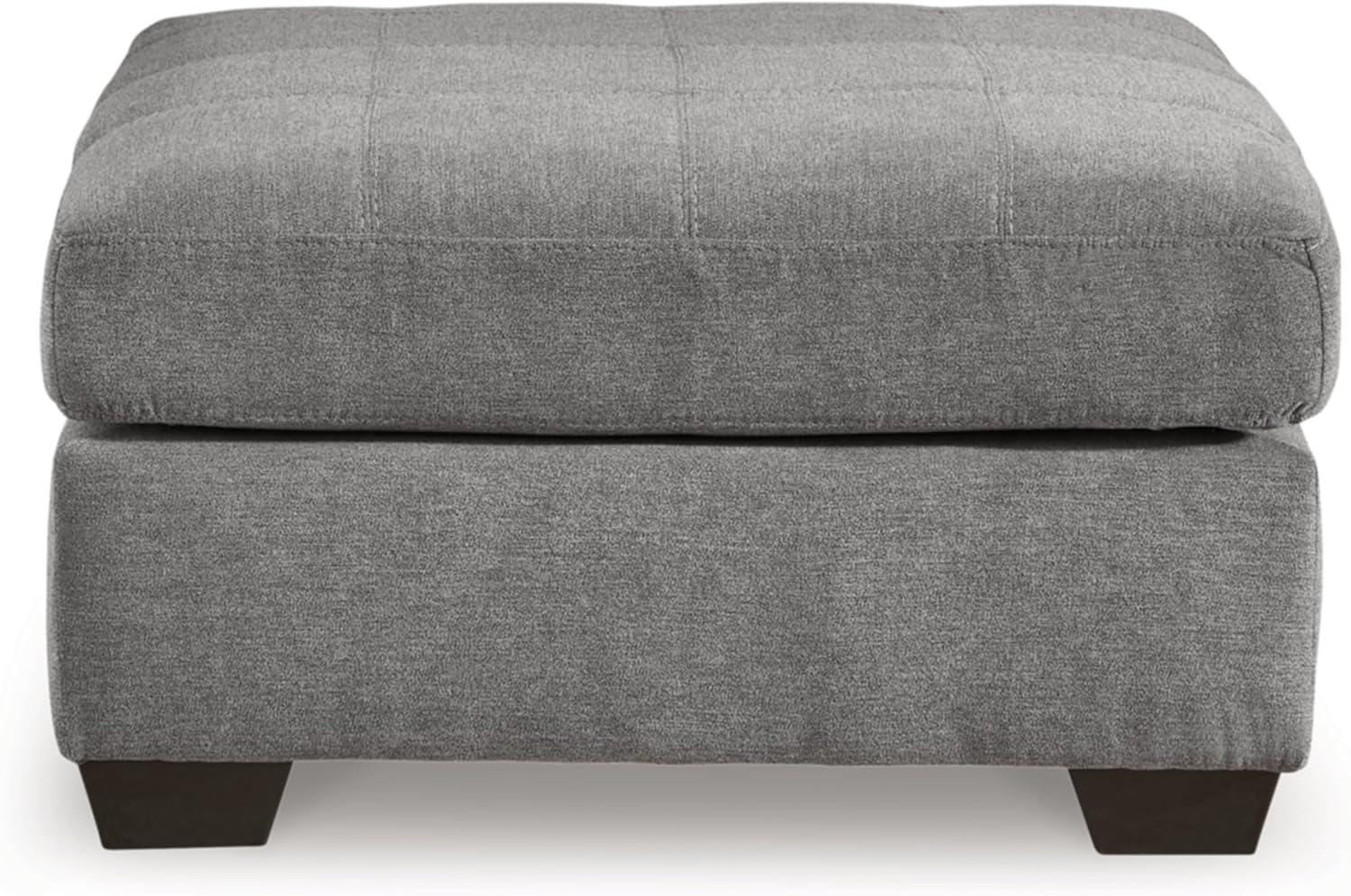 Gray Upholstered Square Oversized Accent Ottoman