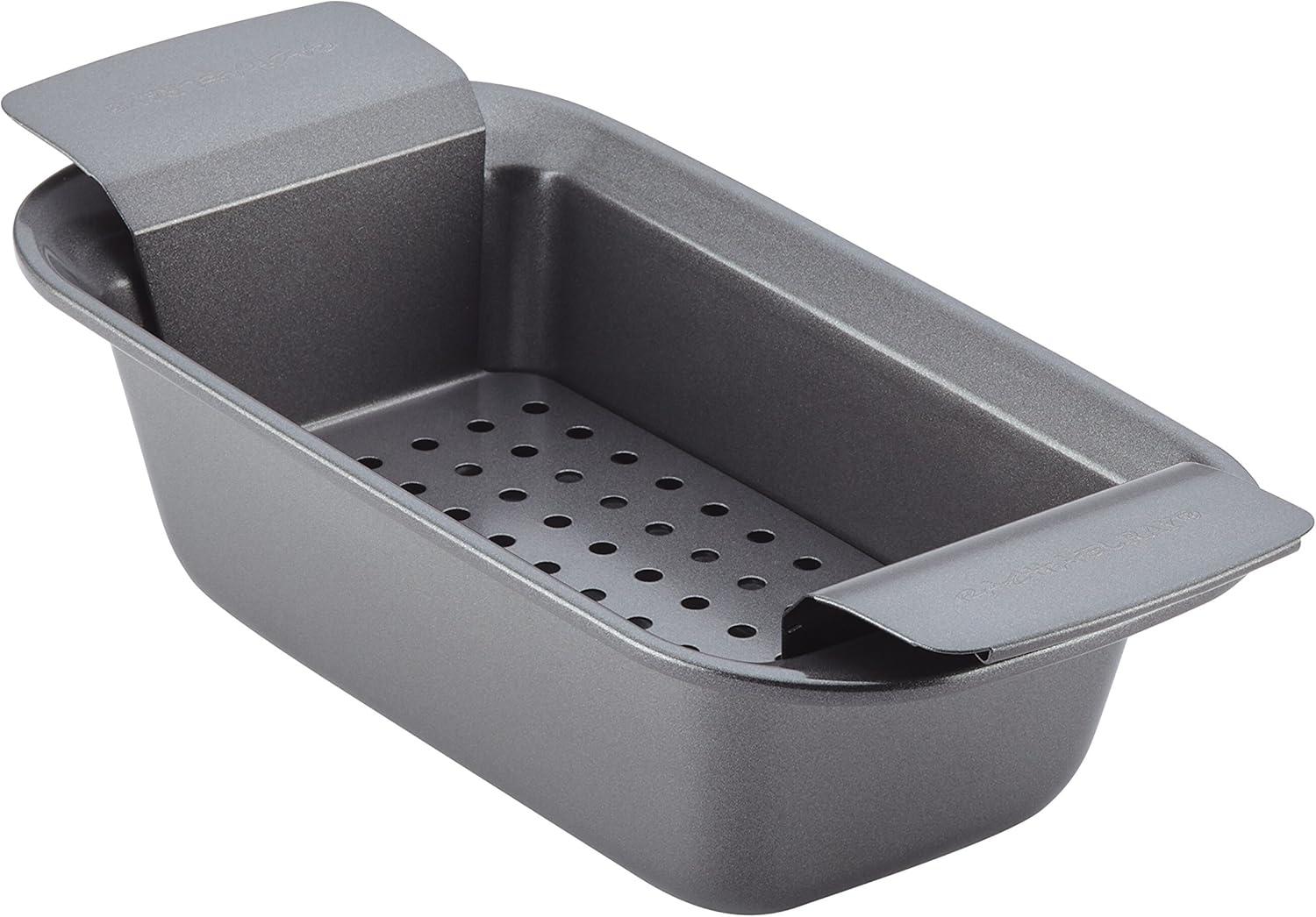 Silver Nonstick Steel Bread and Meatloaf Pan with Insert