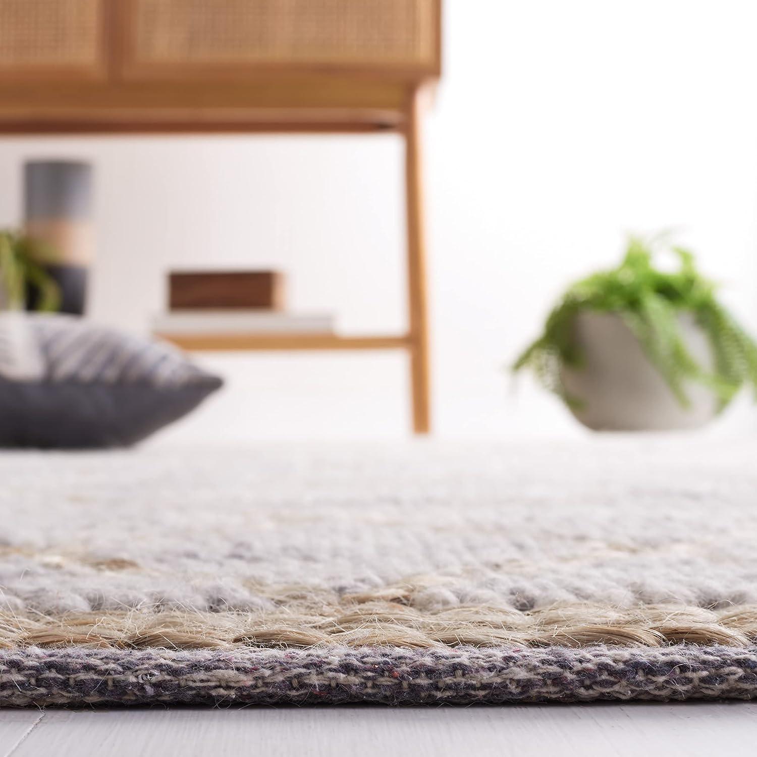 Natura NAT223 Hand Woven Indoor Area Rug - Teal/Natural - 8'x10' - Safavieh