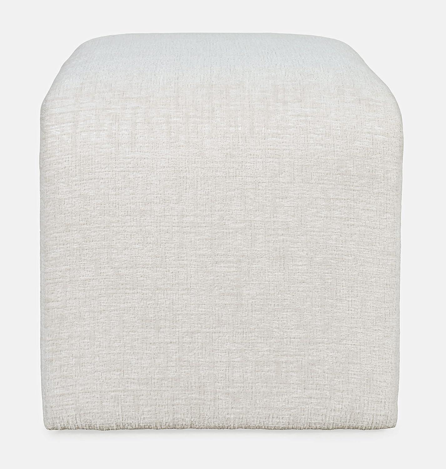Jofran Sophia Modern Luxury Curved Upholstered Jacquard Petite Ottoman Bench - Set of 2