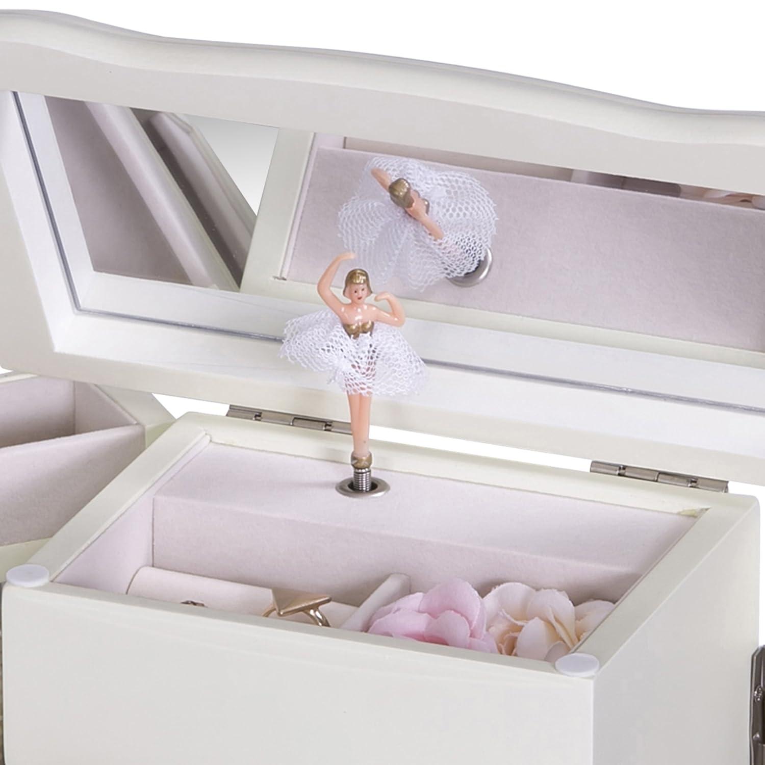 Mele and Co Angelica Girl Wooden Ballerina Music Jewelry Box