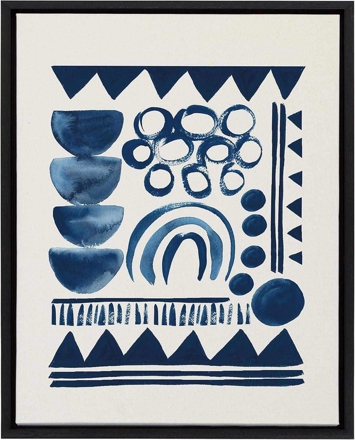 Kate and Laurel 858 Indigo Abstract by Teju Reval, 18x24, Black