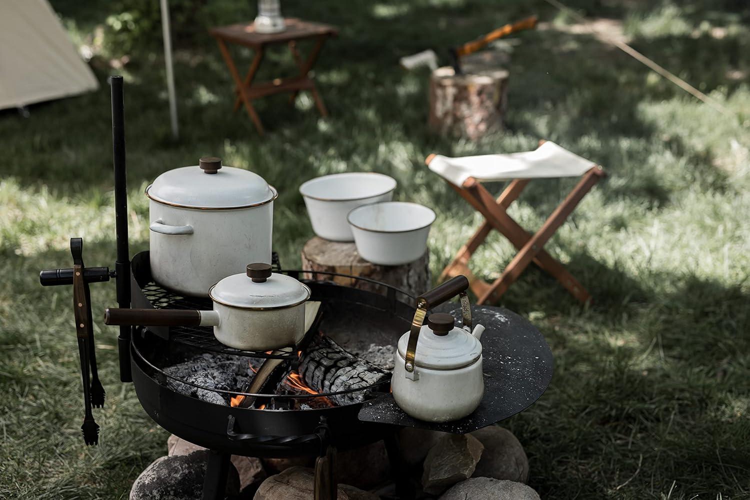 Barebones Enamel Stock Pot, Eggshell, 960 Ounces