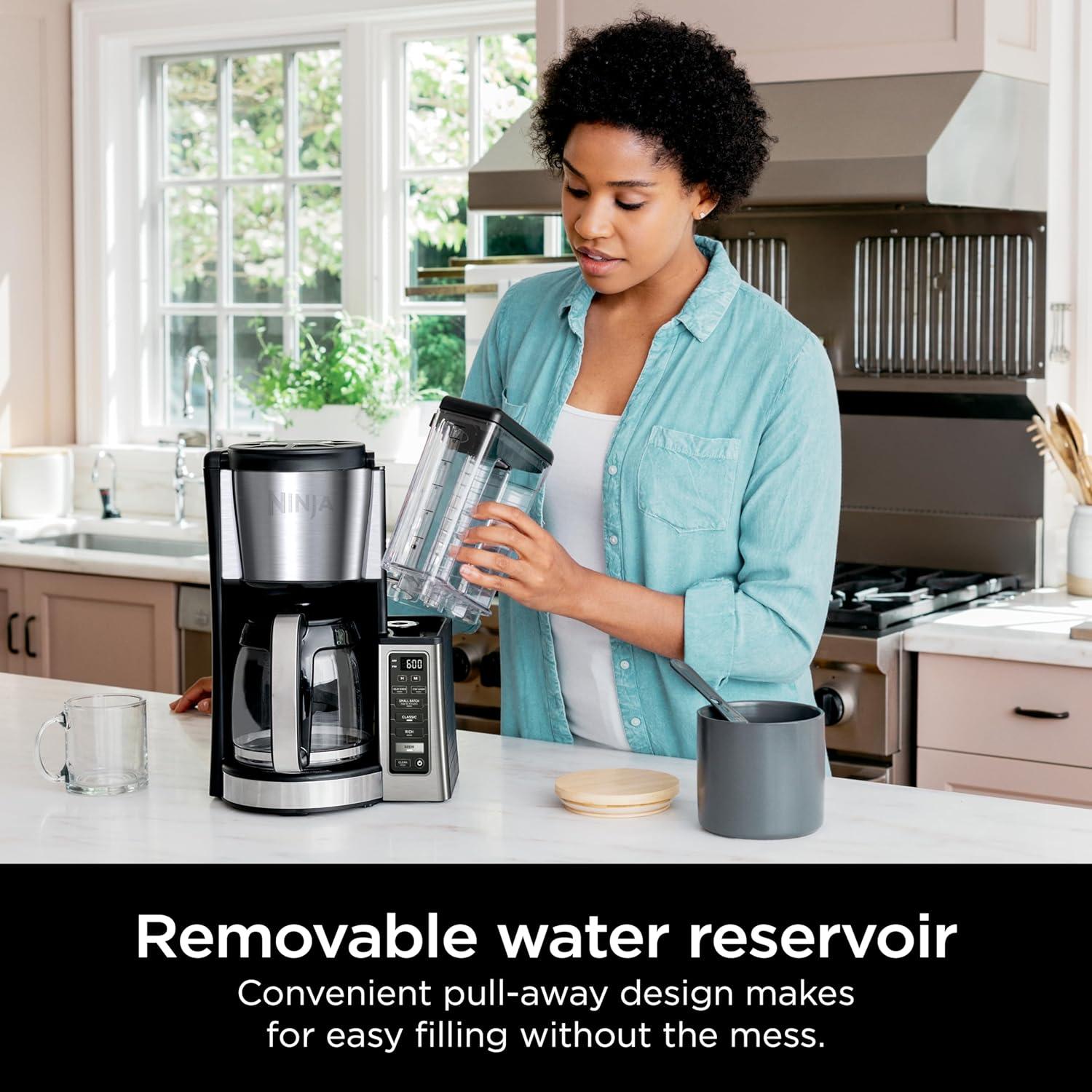 Ninja® 12-Cup Programmable Coffee Brewer, 2 Brew Styles, Adjustable Warm Plate, 60oz Water Reservoir, Delay Brew - Black/Stainless Steel