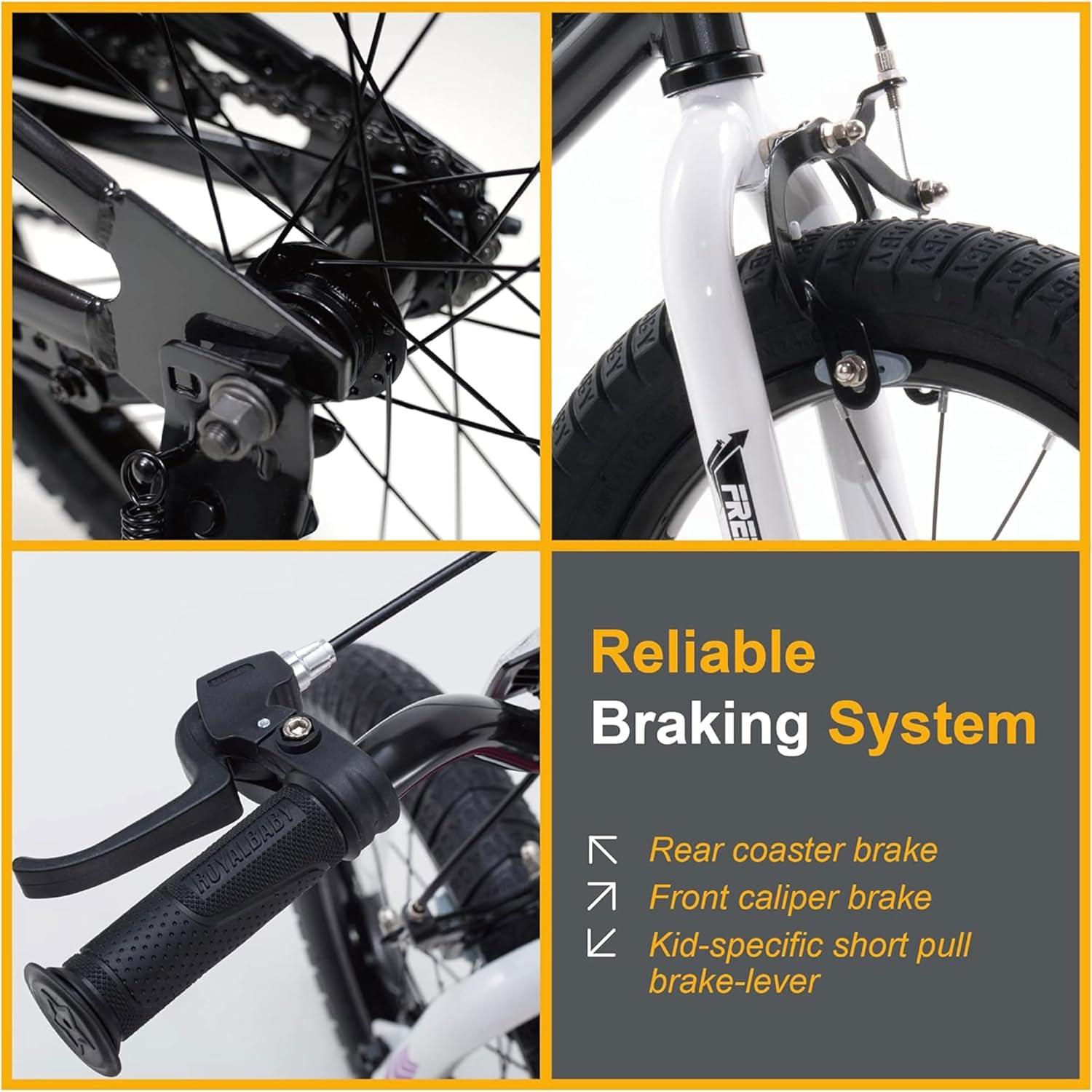 RoyalBaby Freestyle 18 Inch Kids Bike with Kickstand, Water Bottle and Holder, and Reflectors for Boys and Girls Ages 5 to 9, Orange