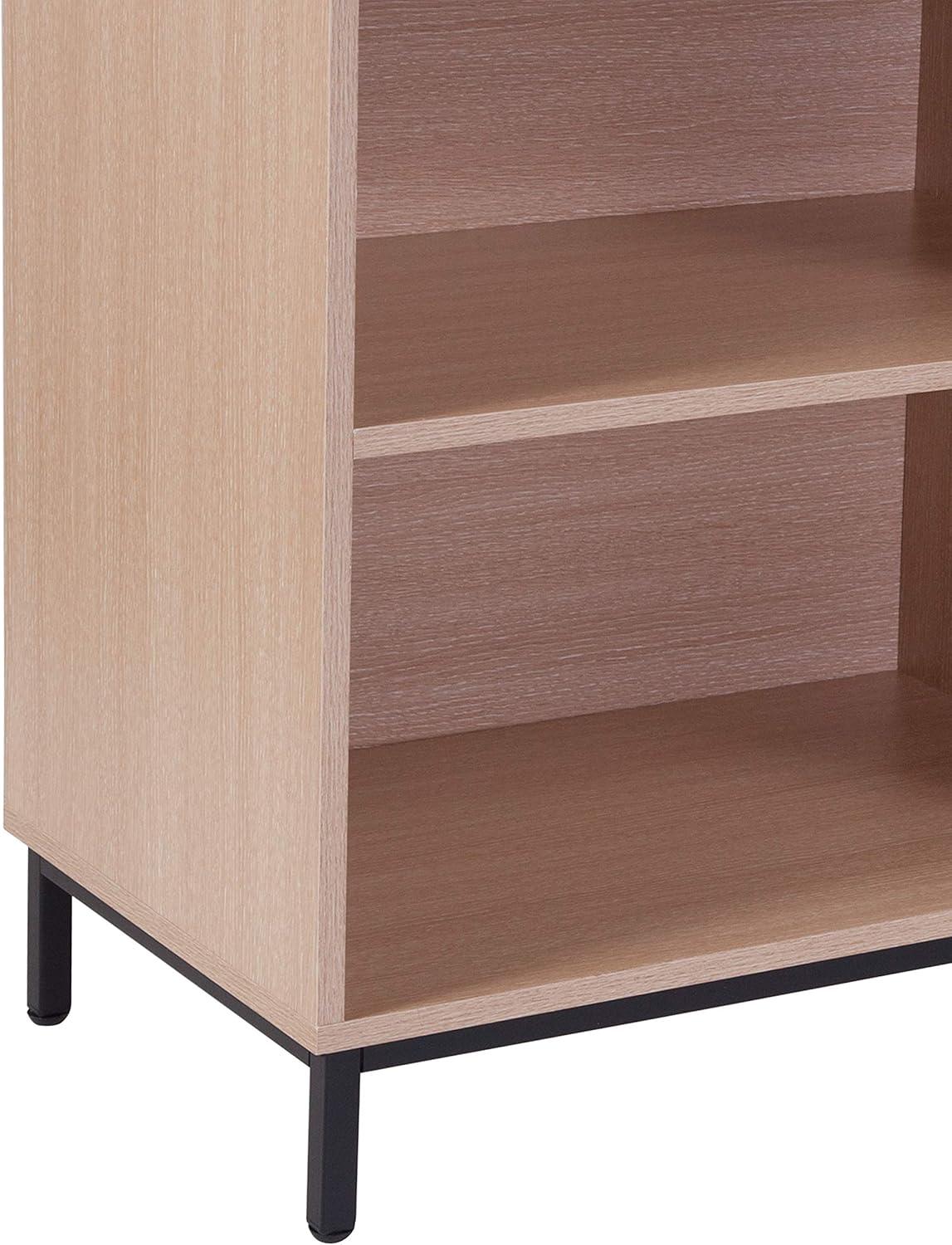 Flash Furniture Dudley 4 Shelf 29.5"H Open Bookcase Storage in Oak Wood Grain Finish