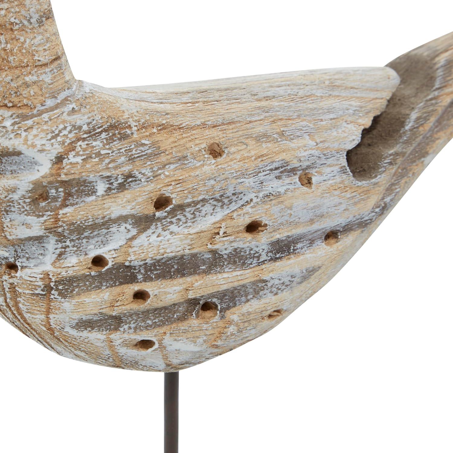 Coastal Charm Distressed Wood Bird Sculptures - Set of 3