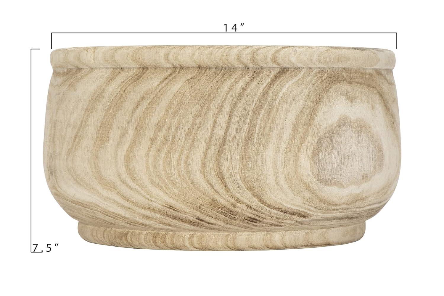 7.5" x 14" Paulownia Wood Planter Natural - Storied Home