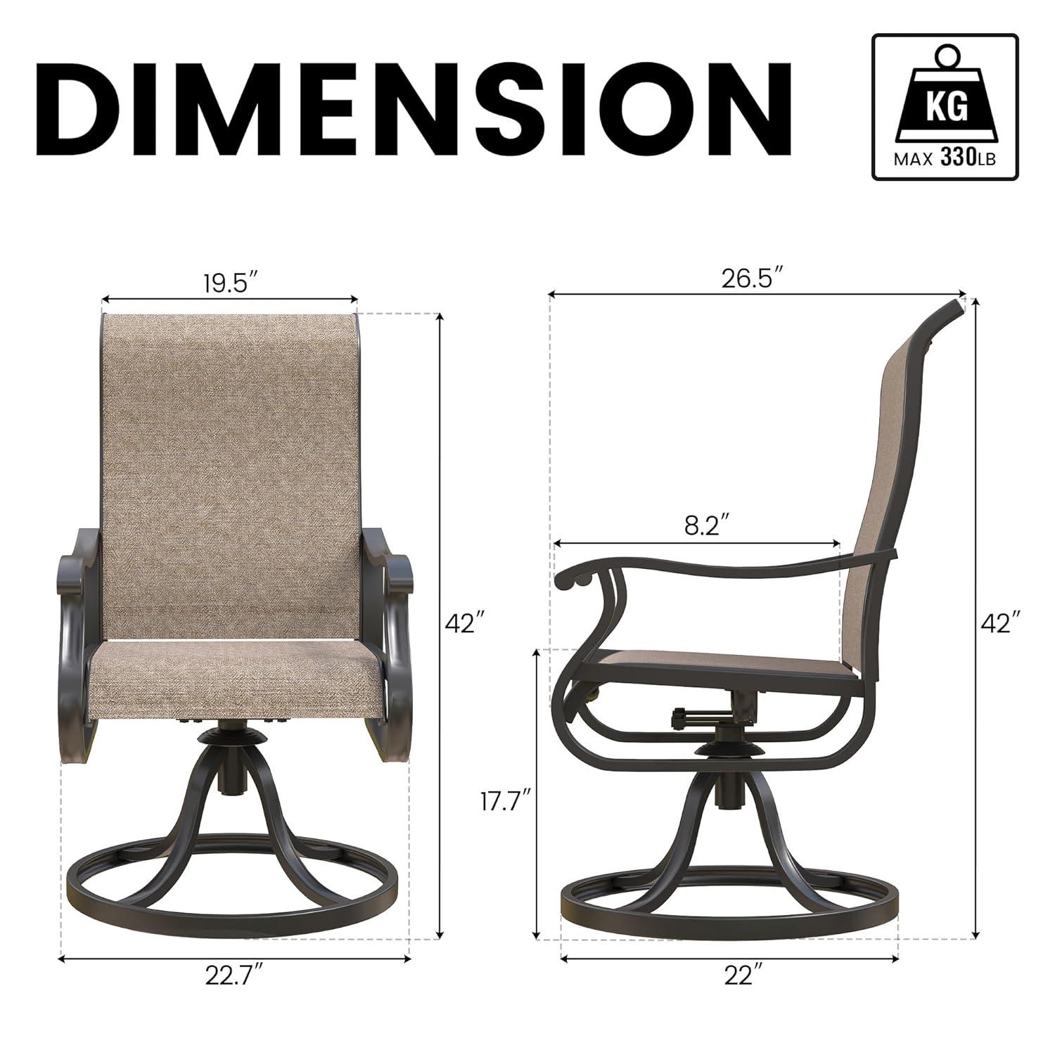 Joclynn Swivel Patio Dining Armchair