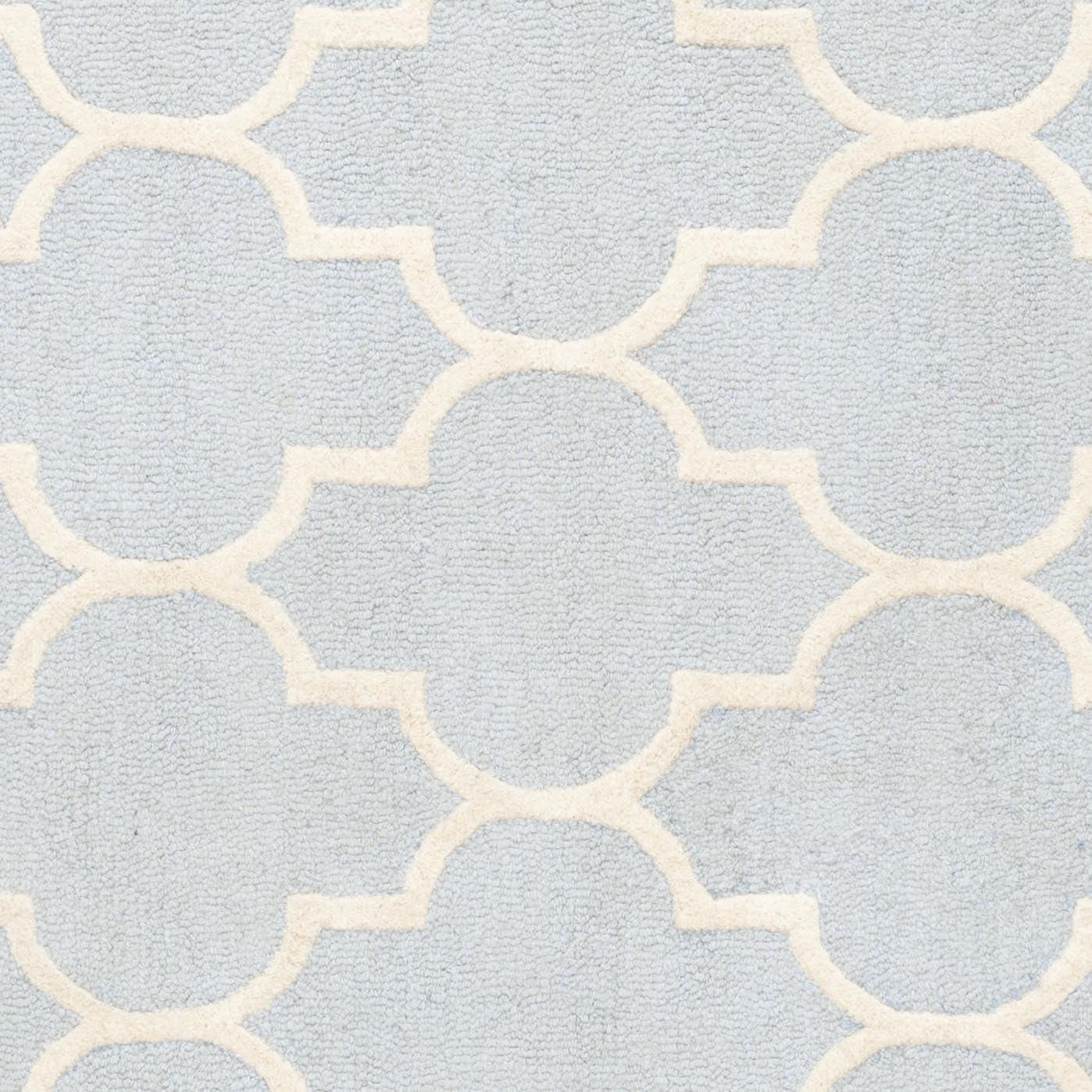 SAFAVIEH Cambridge Kevin Geometric Wool Area Rug, Light Blue/Ivory, 6' x 6' Square