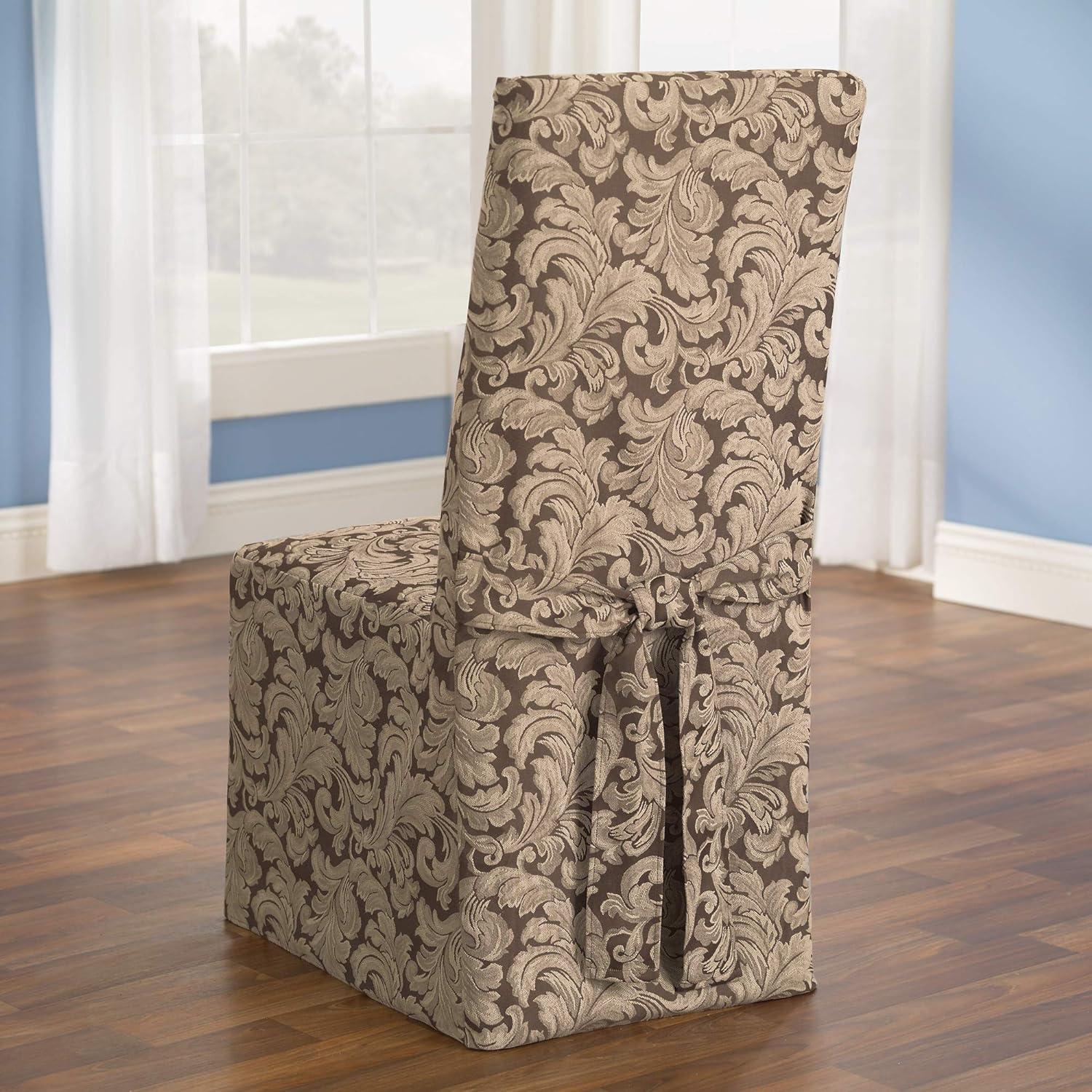 Scroll Classic Box Cushion Dining Chair Slipcover