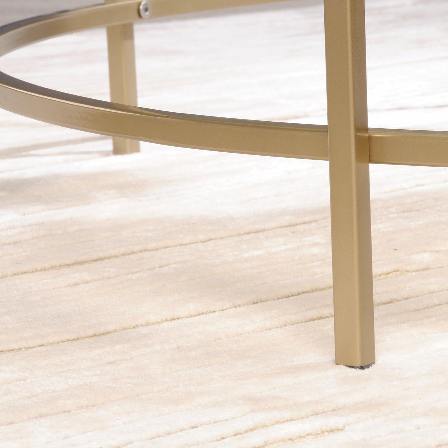 Sauder International Lux Round Coffee Table, Satin Gold