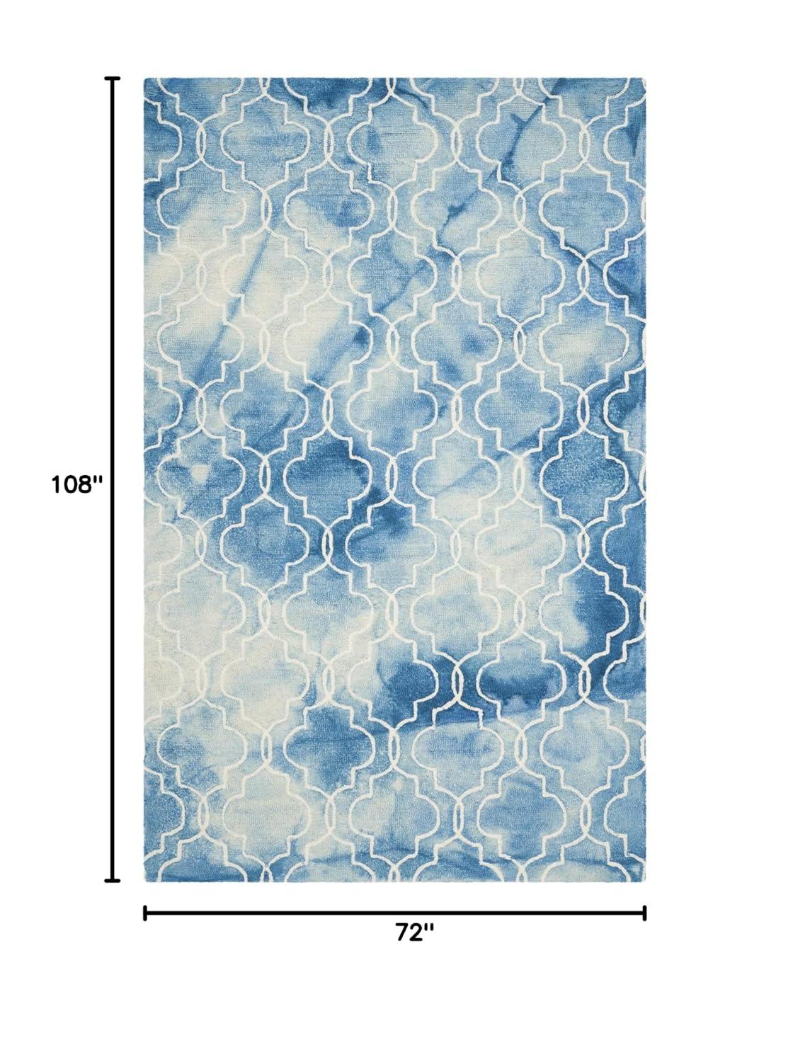 Dip Dye DDY676 Hand Tufted Indoor Area Rug - Blue/Ivory - 6'x9' - Safavieh