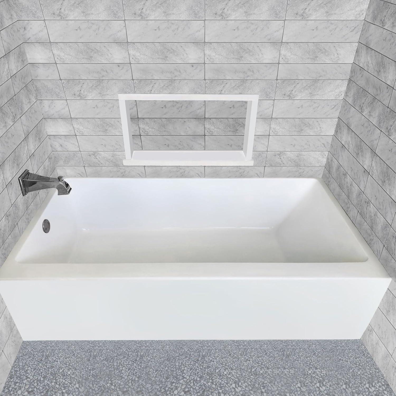 Whitehaus Collection 60" x 30" Alcove Soaking Bathtubs With Drain Hole Options