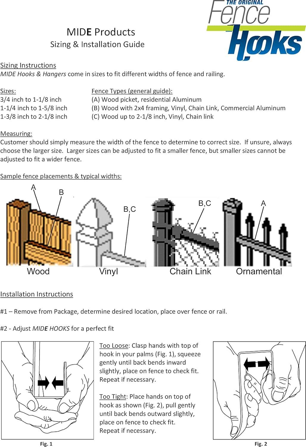 Beige Powder Coated Aluminum Slip-On Fence Hooks Set