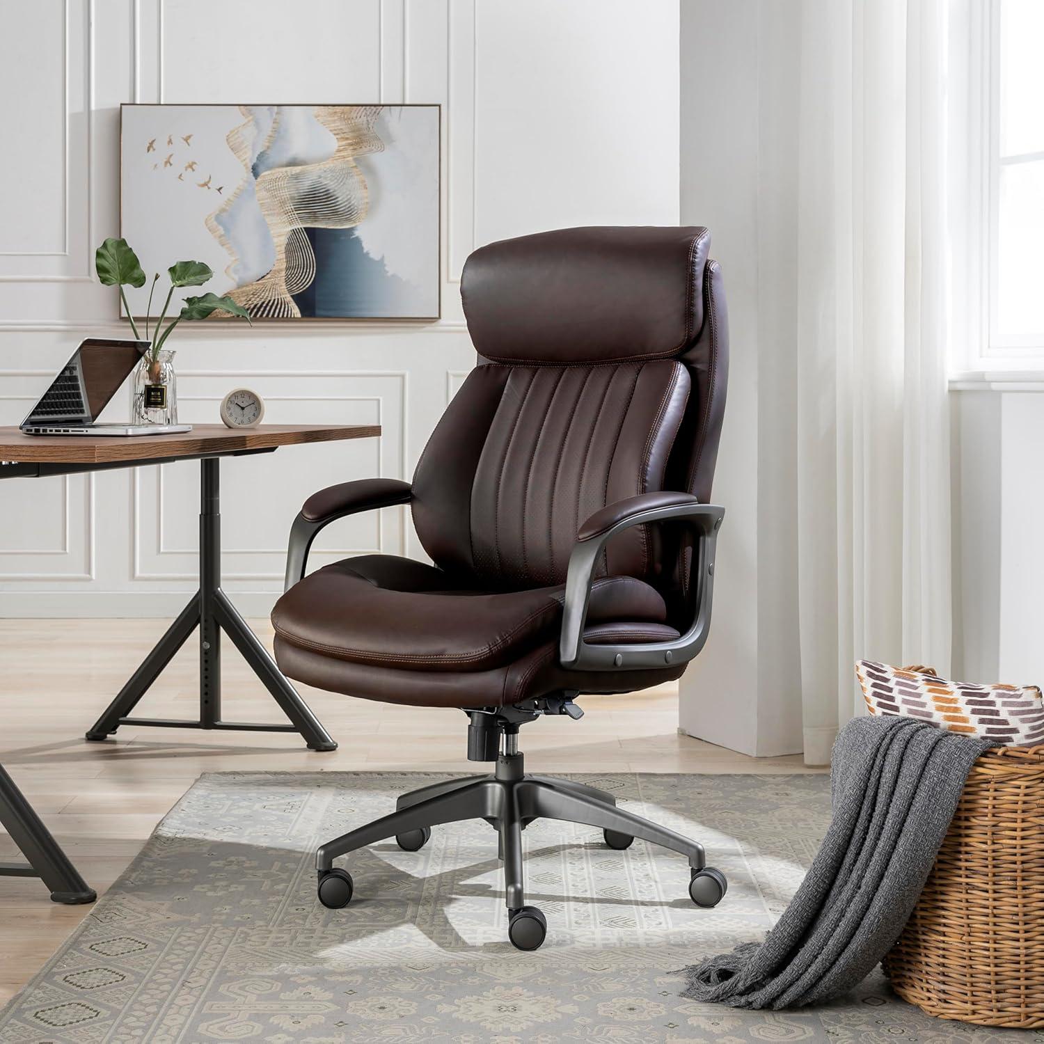 La-Z-Boy La-Z-Boy® Nova Executive Office Chair, Patented AIR Ergonomic Support Technology®, High-Back Premium Comfort & Support, Vegan PU Leather