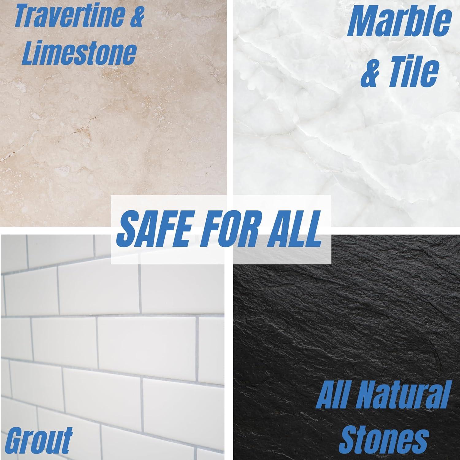 Natural Stone and Grout Penetrating Shower Sealer. Marble, Granite Travertine, Limestone. Protects Making Them Easy to Clean. Works Also on Grout in Tile, Ceramic, and Porcelain. 32oz.