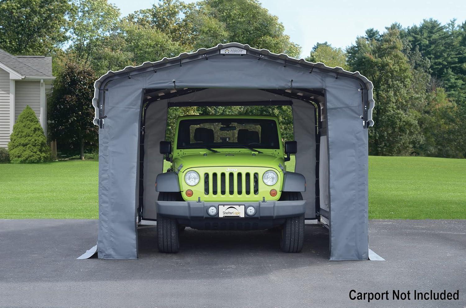 Gray Polyethylene Fabric Enclosure Kit for 10 x 15 ft Carports