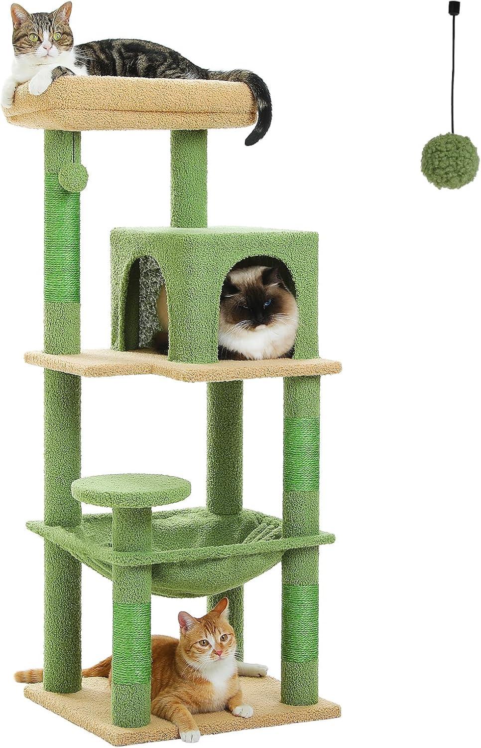 Gothic Cat Tree With Super Large Hammock, Cat Tower With Coffin Bed, Cat Condo, Sisal Scratching Posts & Top Perch, Multi-Level Goth Cat Tree, Halloween