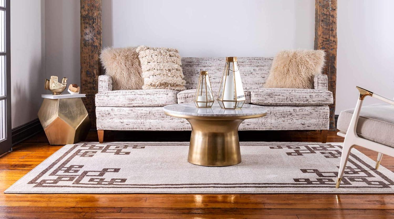 Athens Geometric Beige 7' 0 x 10' 0 Area Rug
