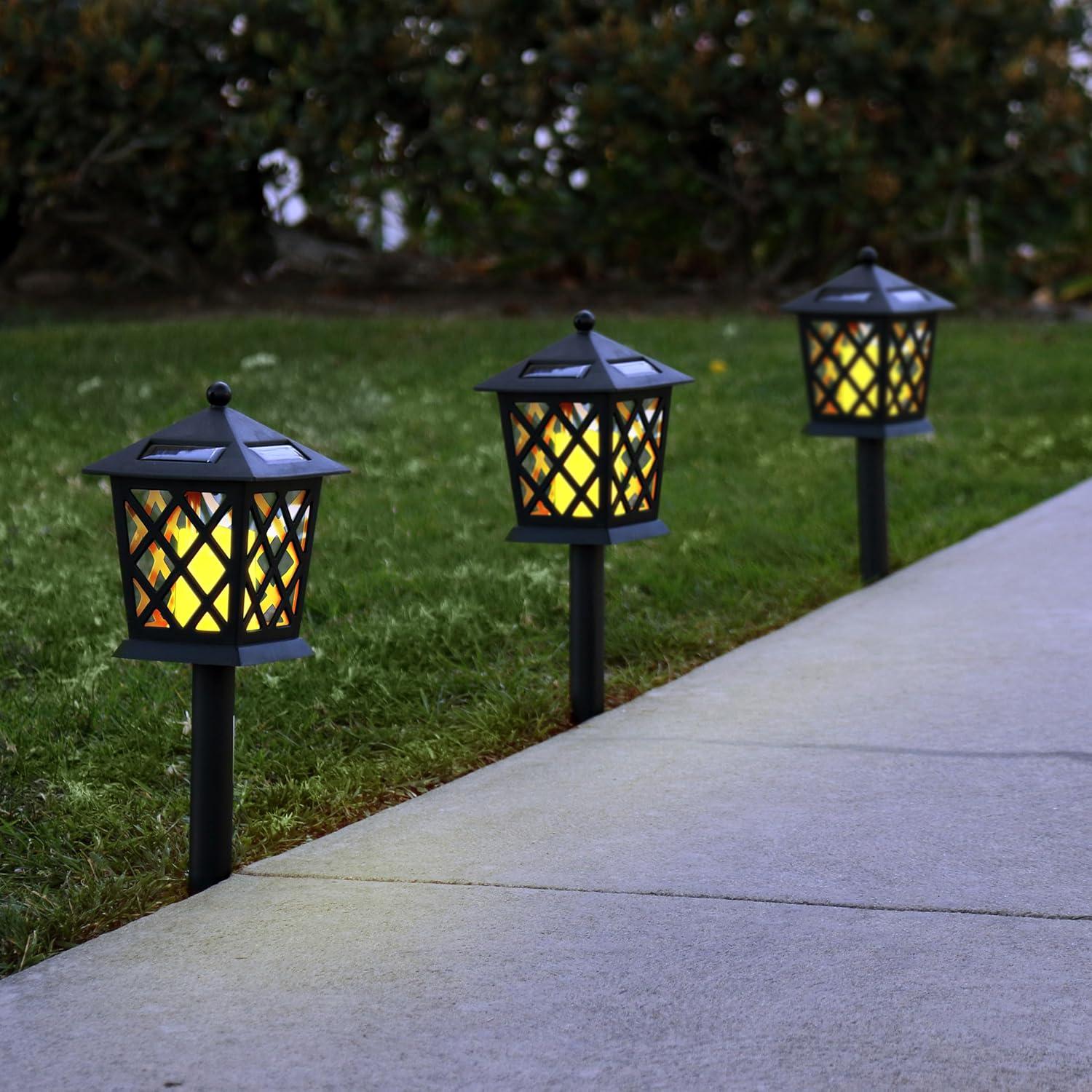 Black Solar Powered Integrated LED Pathway Light Pack