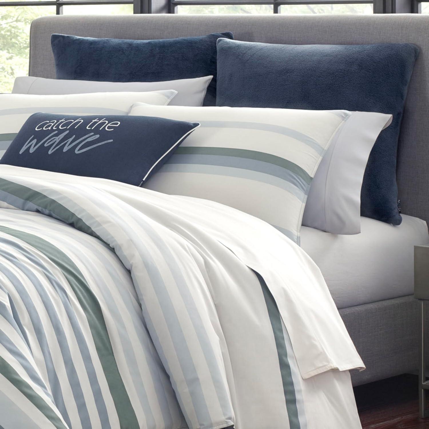 Nautica Lansier Cotton Grey Duvet Cover Set