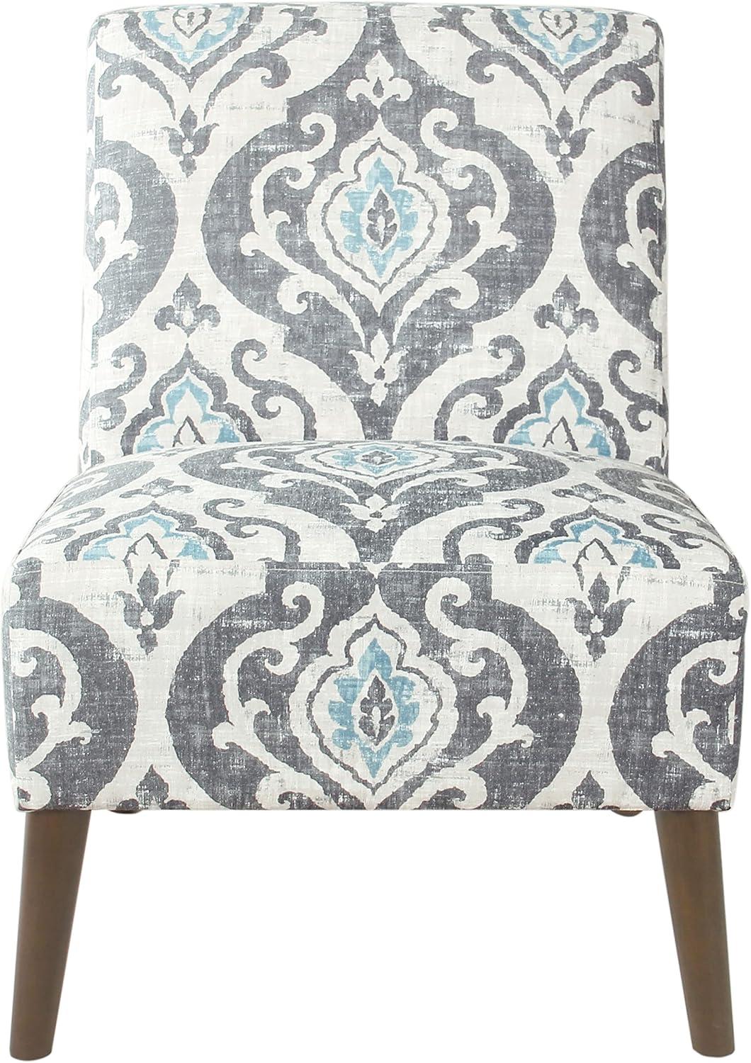 HomePop Modern Armless Accent Chair Blue: Upholstered Slipper Chair, Plywood & Hardwood Frame