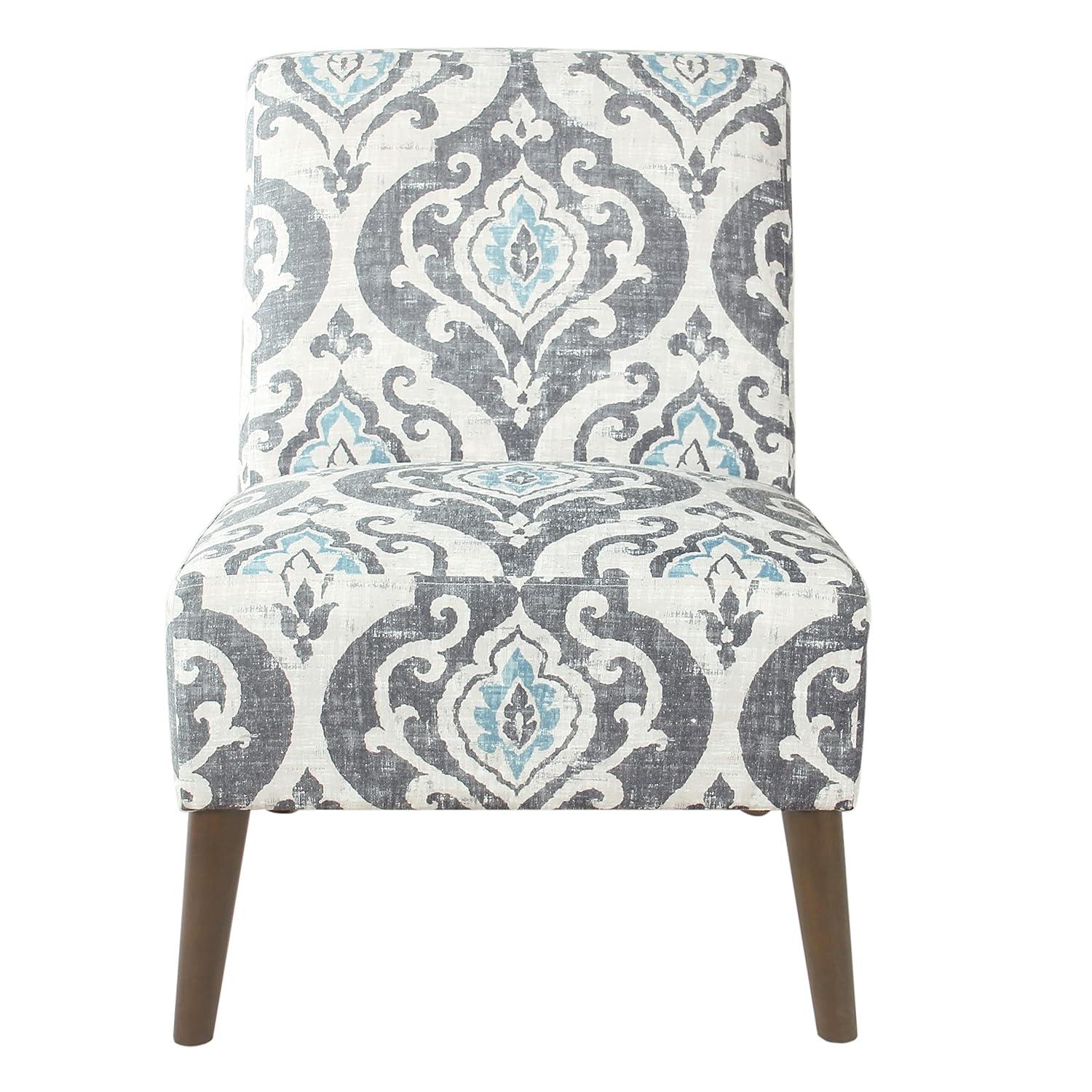 HomePop Modern Armless Accent Chair Blue: Upholstered Slipper Chair, Plywood & Hardwood Frame
