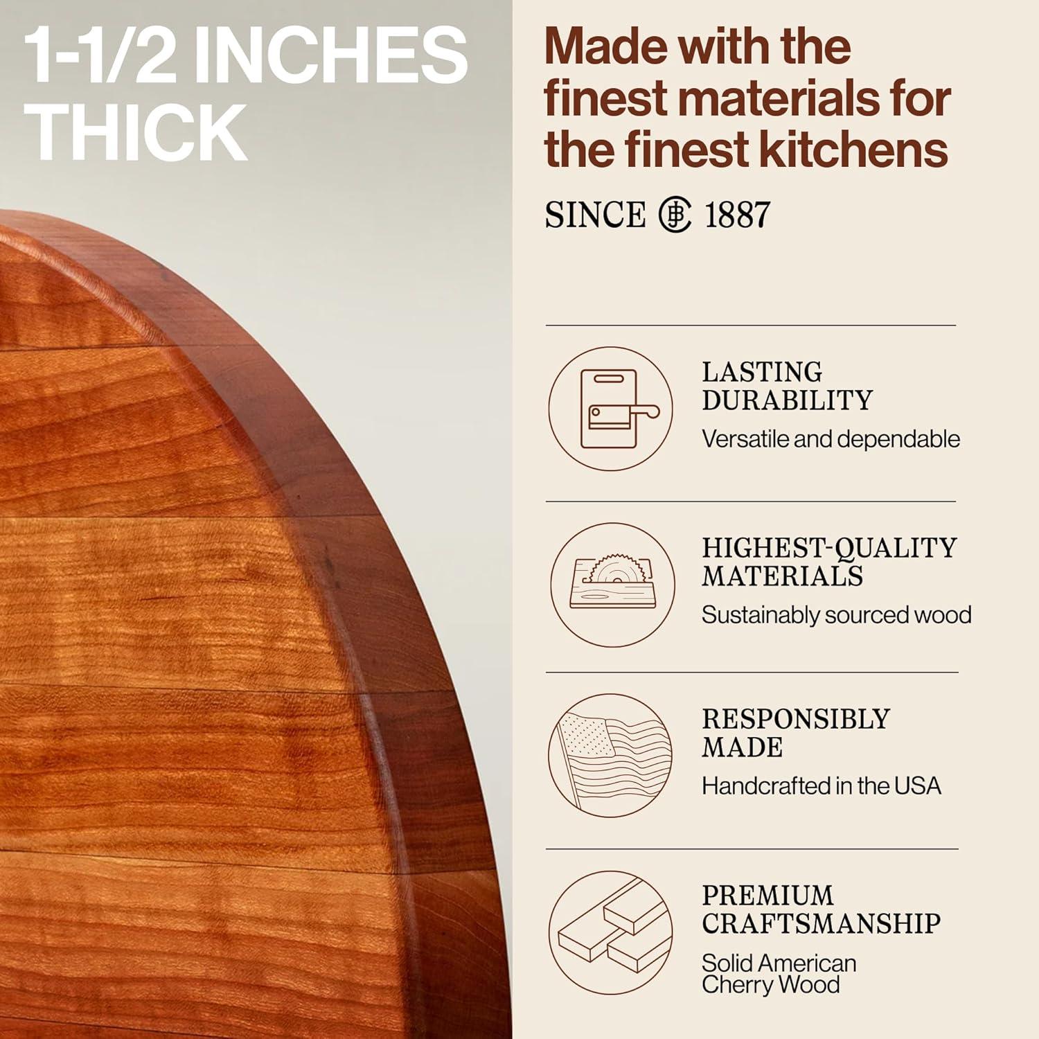 John Boos John Boos 18" Round Cutting Board, 1.5" Edge Grain