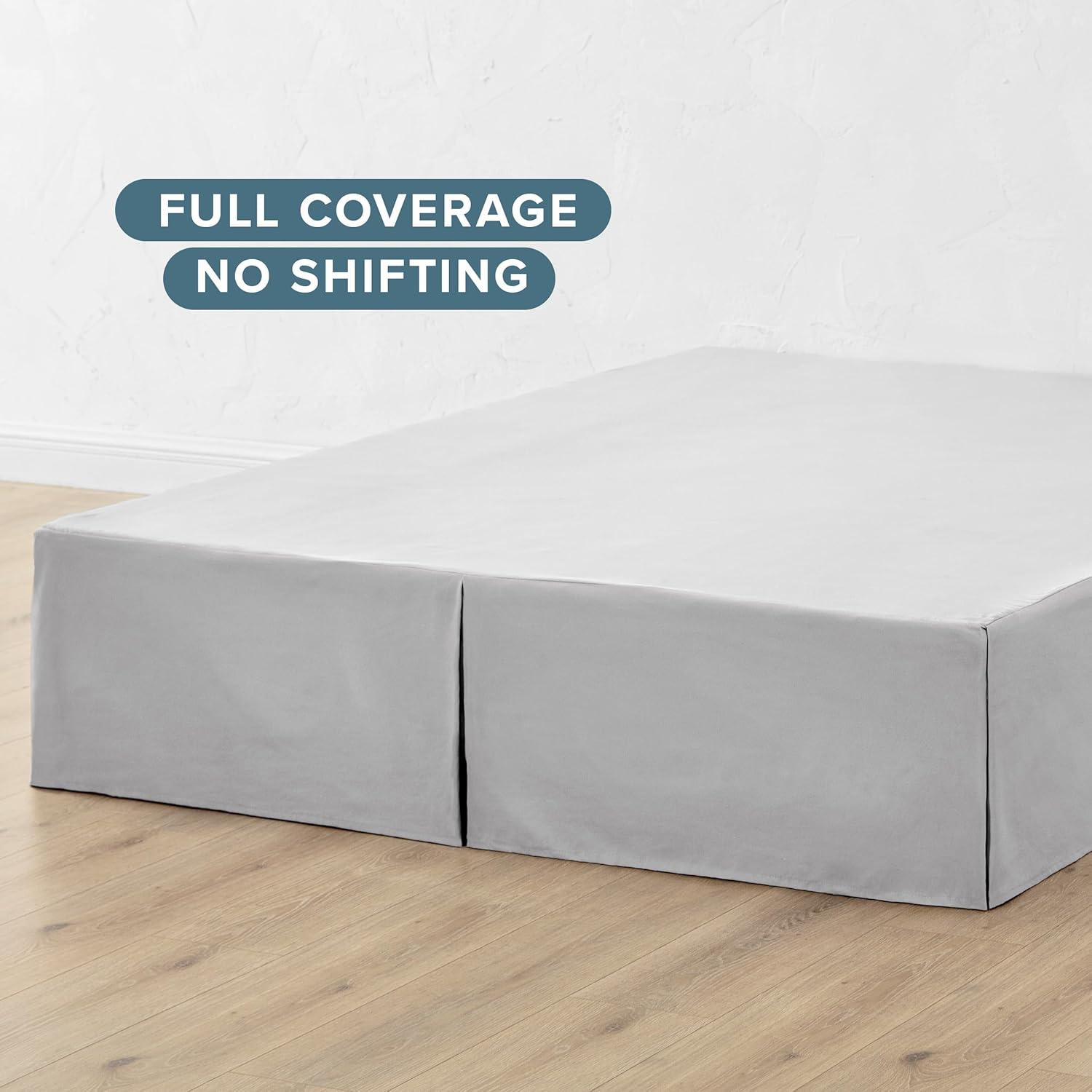 Bare Home Tailored 15" Pleated Bed Skirt