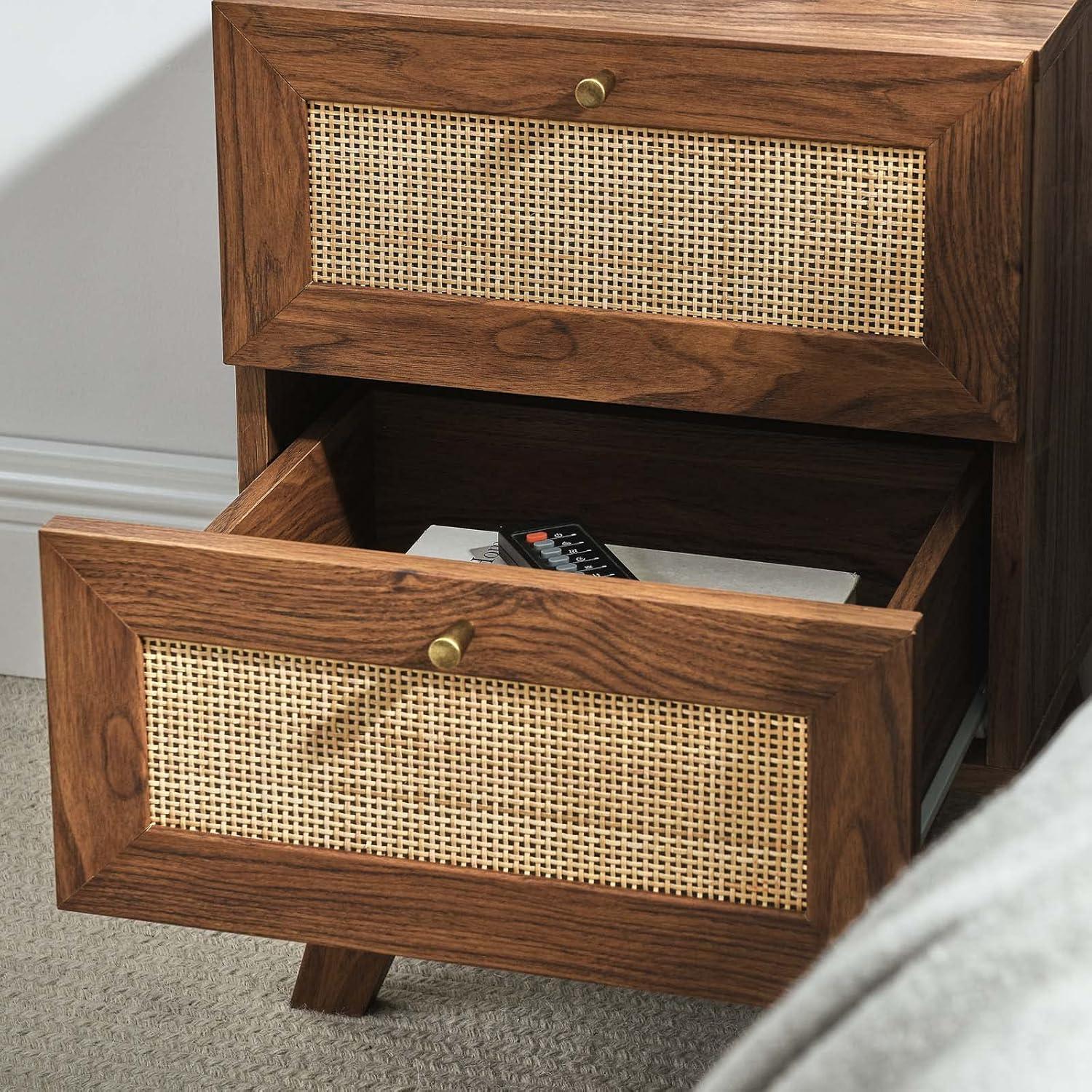 Modway Soma Rattan Weave 2 Drawer Nightstand