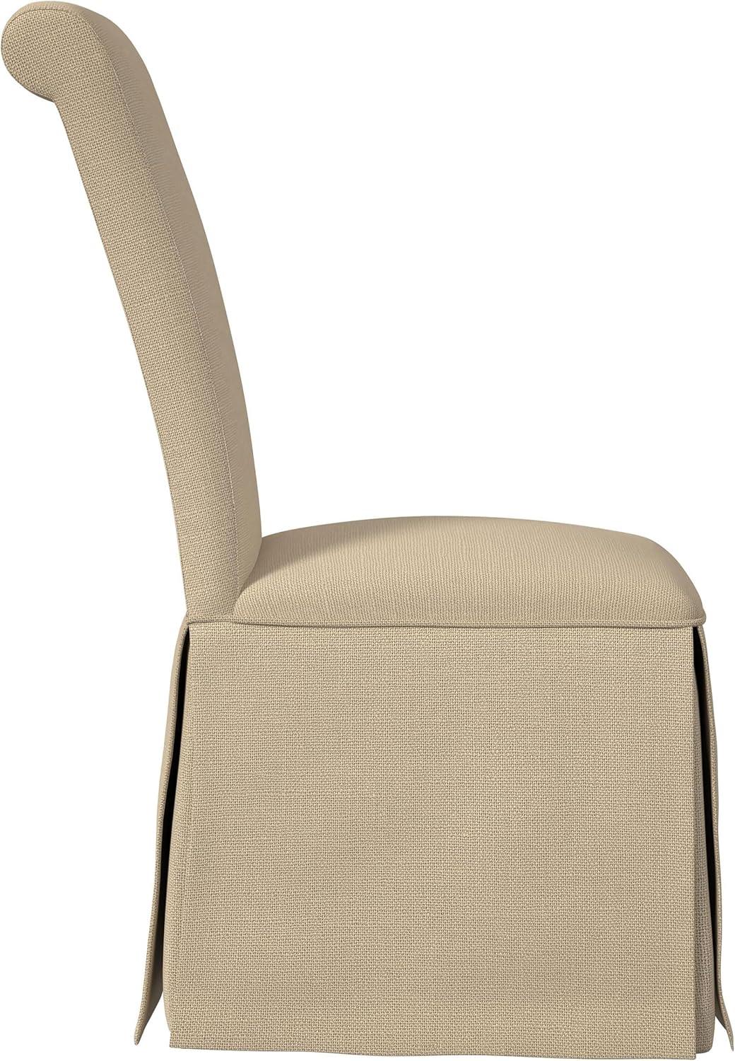 Coaster Shawna Fabric Upholstered Skirted Dining Chair in Khaki