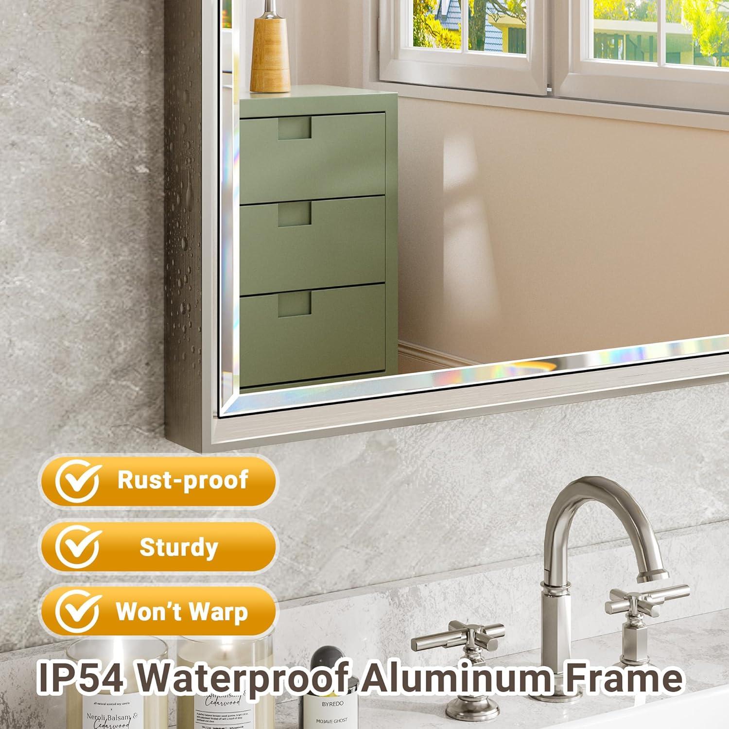 Lohoski Decorative Wall Mirror Beveled Design, Bathroom Vanity Mirror Accent Mirror Finish
