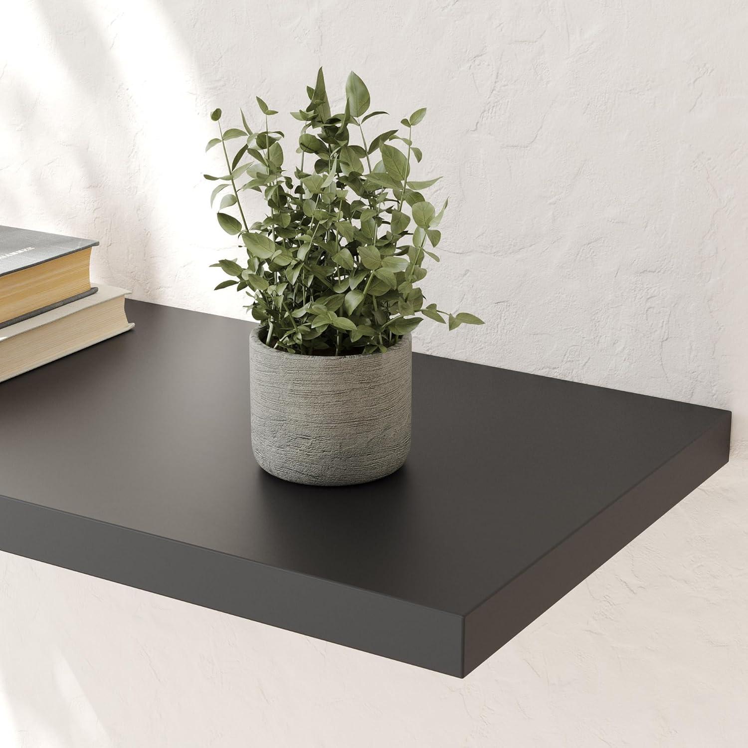 Axeman 36 Inch Solid Wood Wall Shelves Set of 2, Modern Floating Shelves for Wall Storage