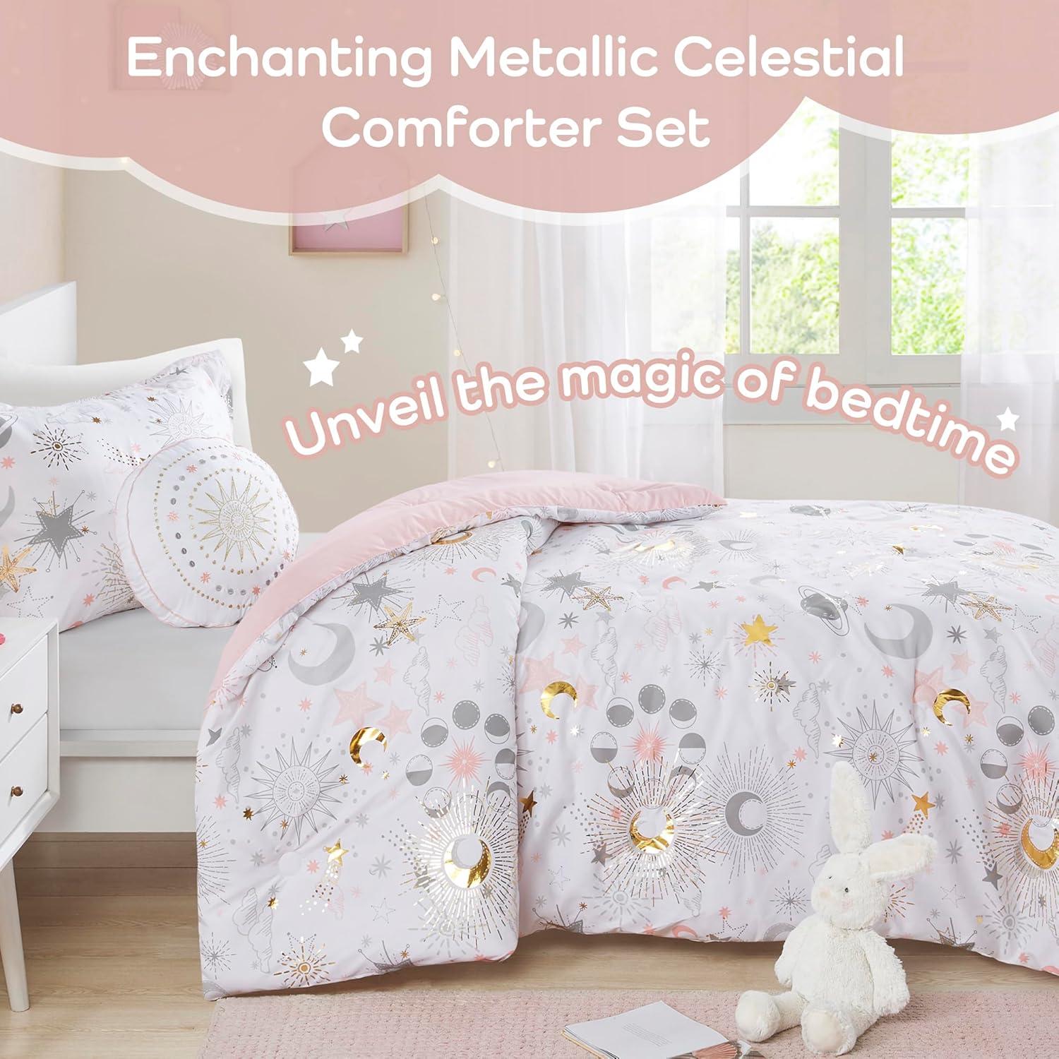 Intelligent Design Kids Celia Starry Sky Metallic Print Comforter Set