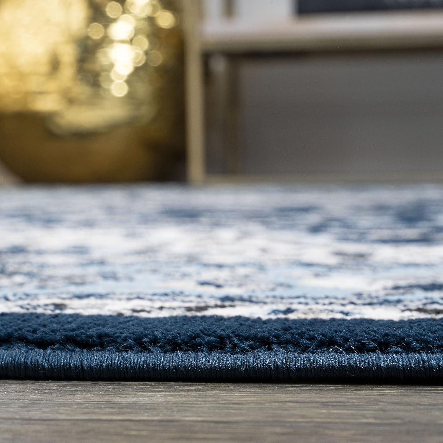 3'x 5' Palmette Modern Persian Floral Area Rug, Navy/Blue - JONATHAN Y