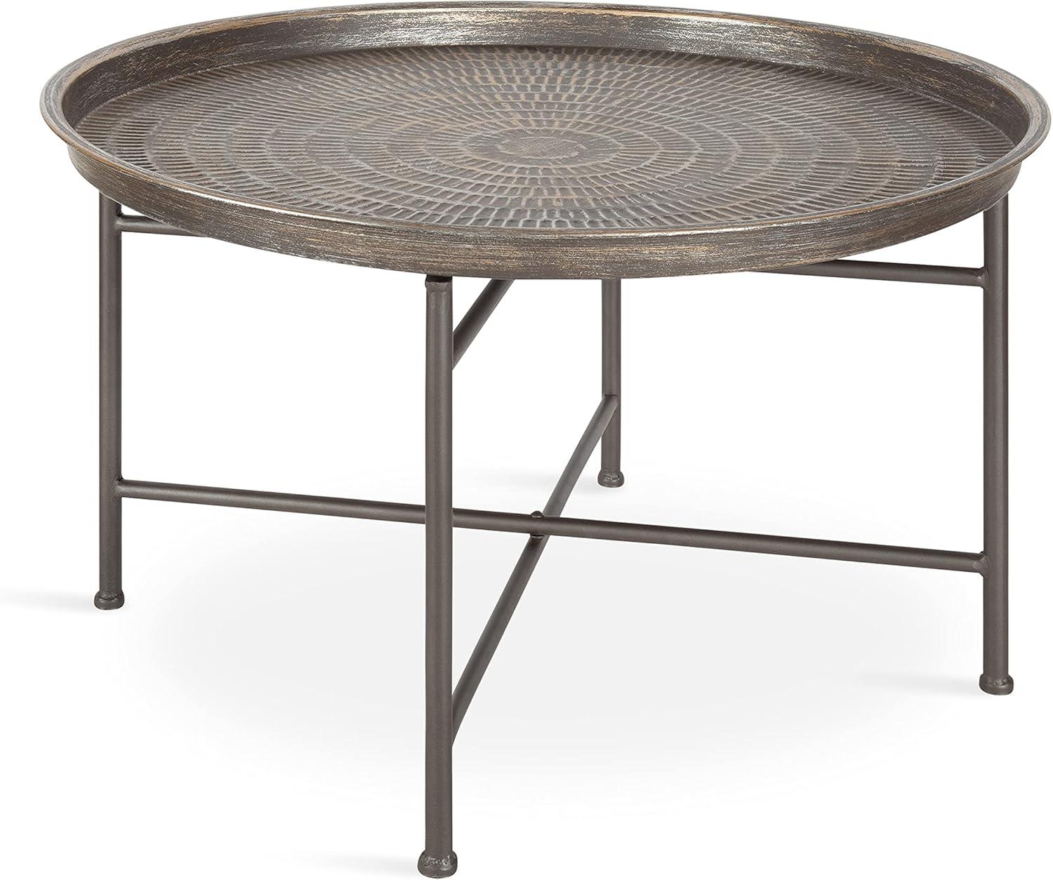 Kate and Laurel Mahdavi Round Metal Coffee Table