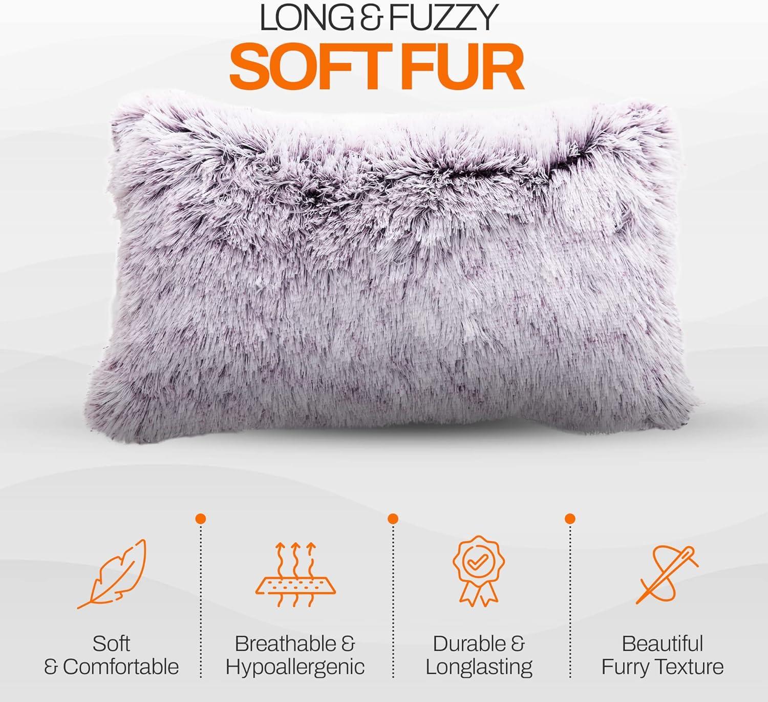 Cheer Collection Cheer Collection Faux Fur Throw Pillow (Set of 2)