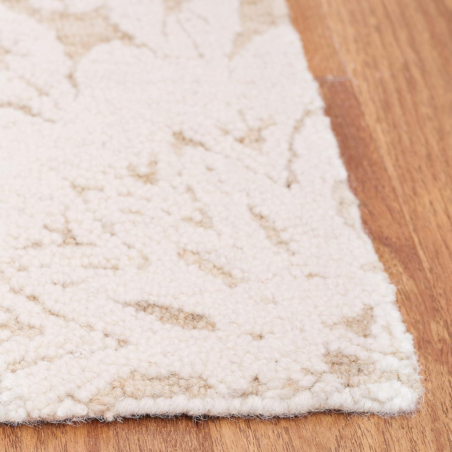 Blossom BLM108 Hand Tufted Indoor Area Rug - Ivory/Light Brown - 4'x6' - Safavieh