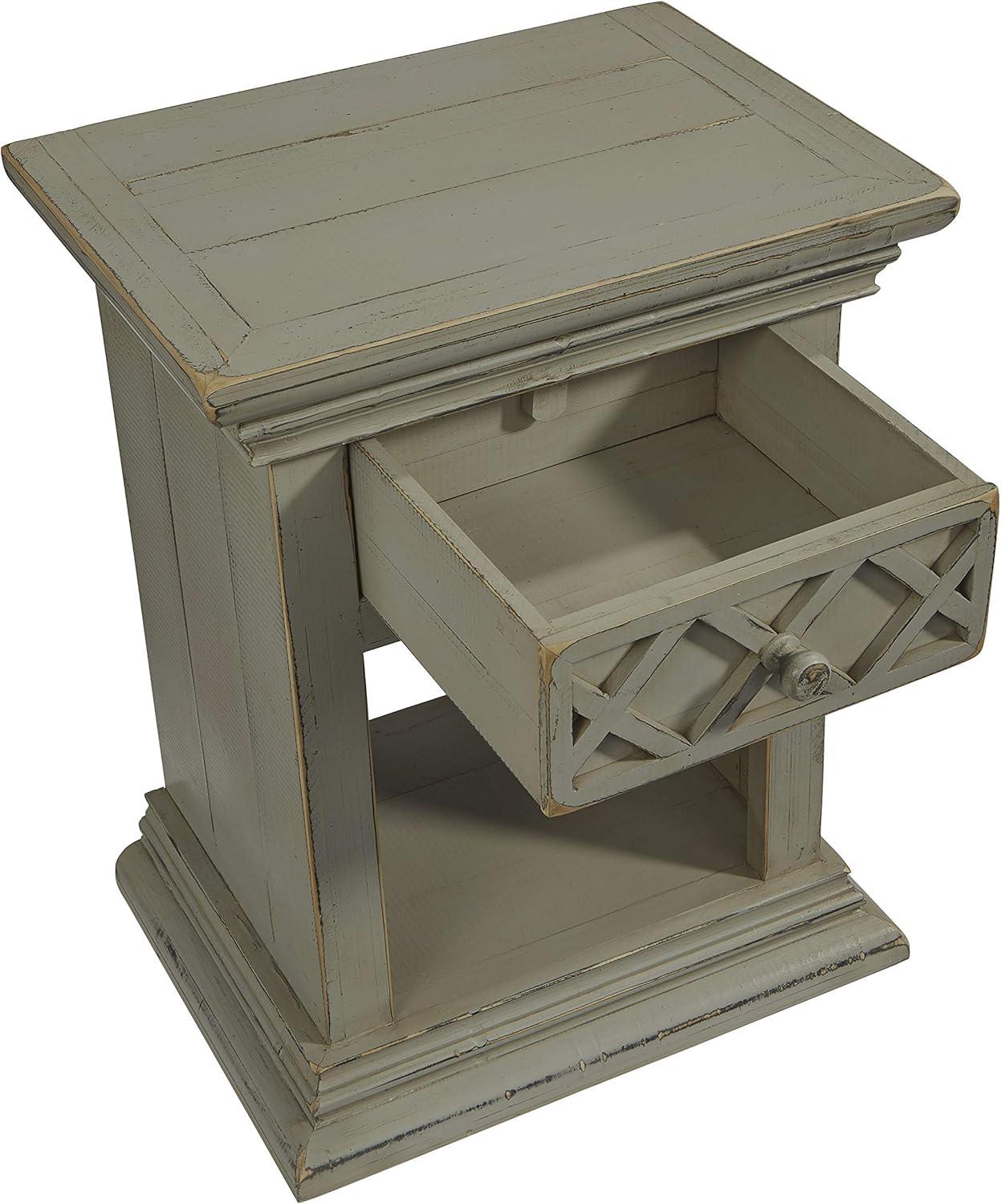 Bedroom Nightstand, Antique Gray