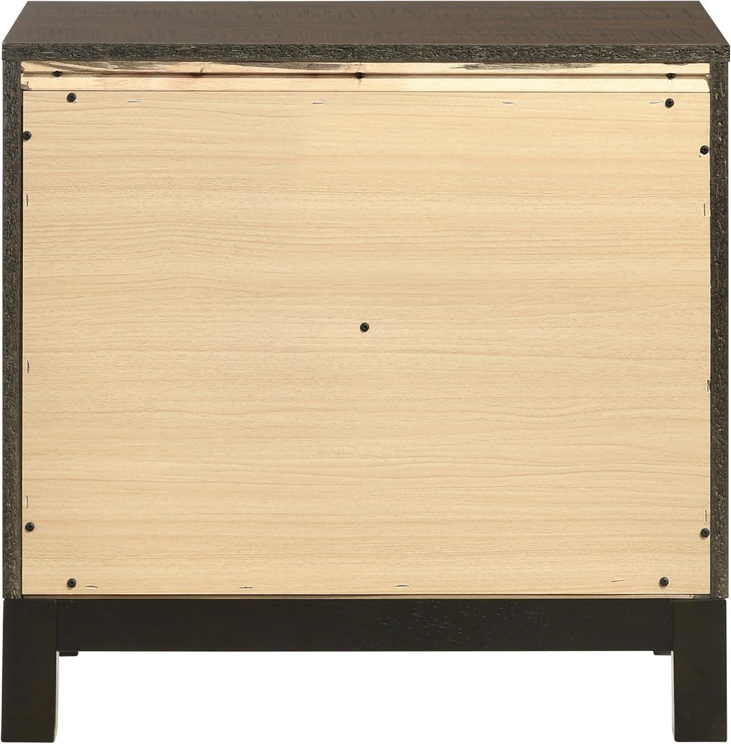 SIMPLE RELAX Edmonton 2 Drawer Nightstand, Rustic Tobacco, Dark Bronze