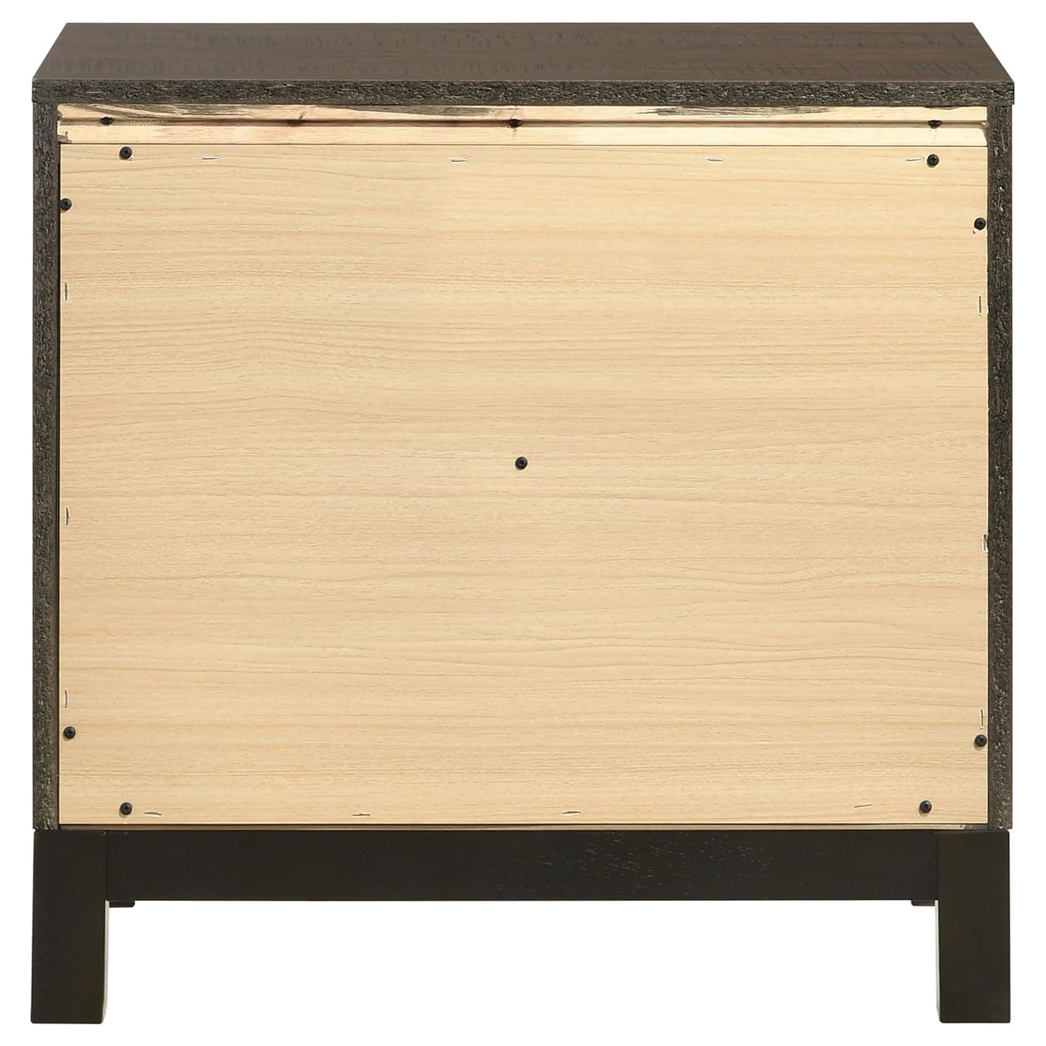 SIMPLE RELAX Edmonton 2 Drawer Nightstand, Rustic Tobacco, Dark Bronze