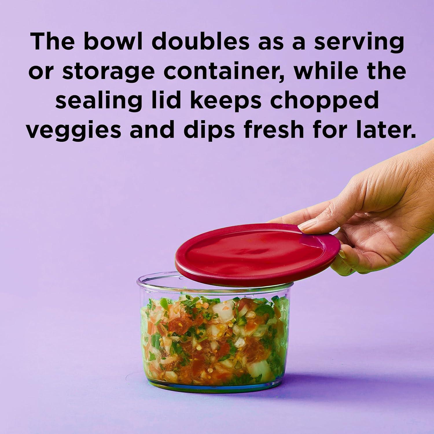 Chef'n VeggiChop Hand-Powered Food Chopper, Cherry