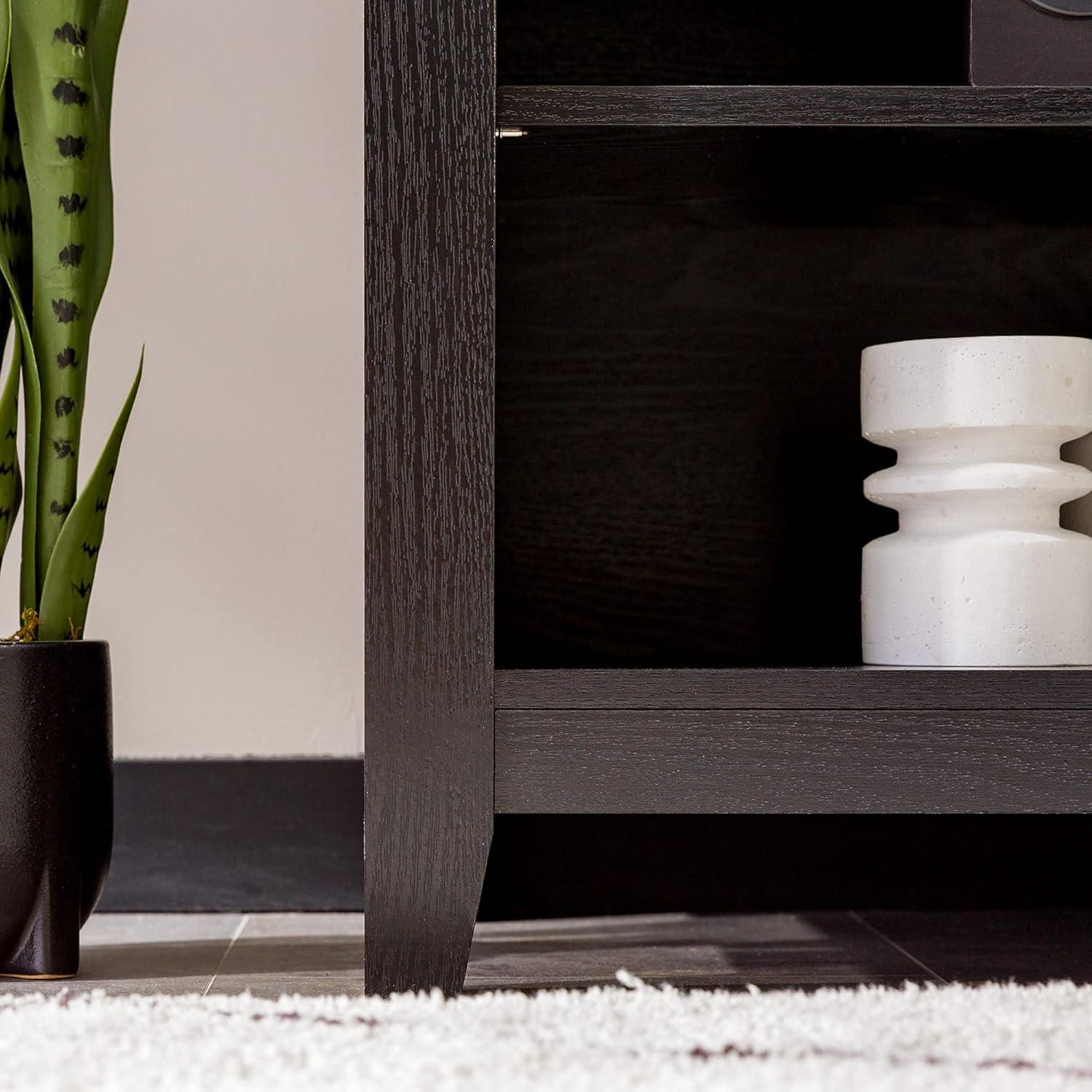 Walker Edison Open Storage TV Stand for TVs up to 65", Espresso