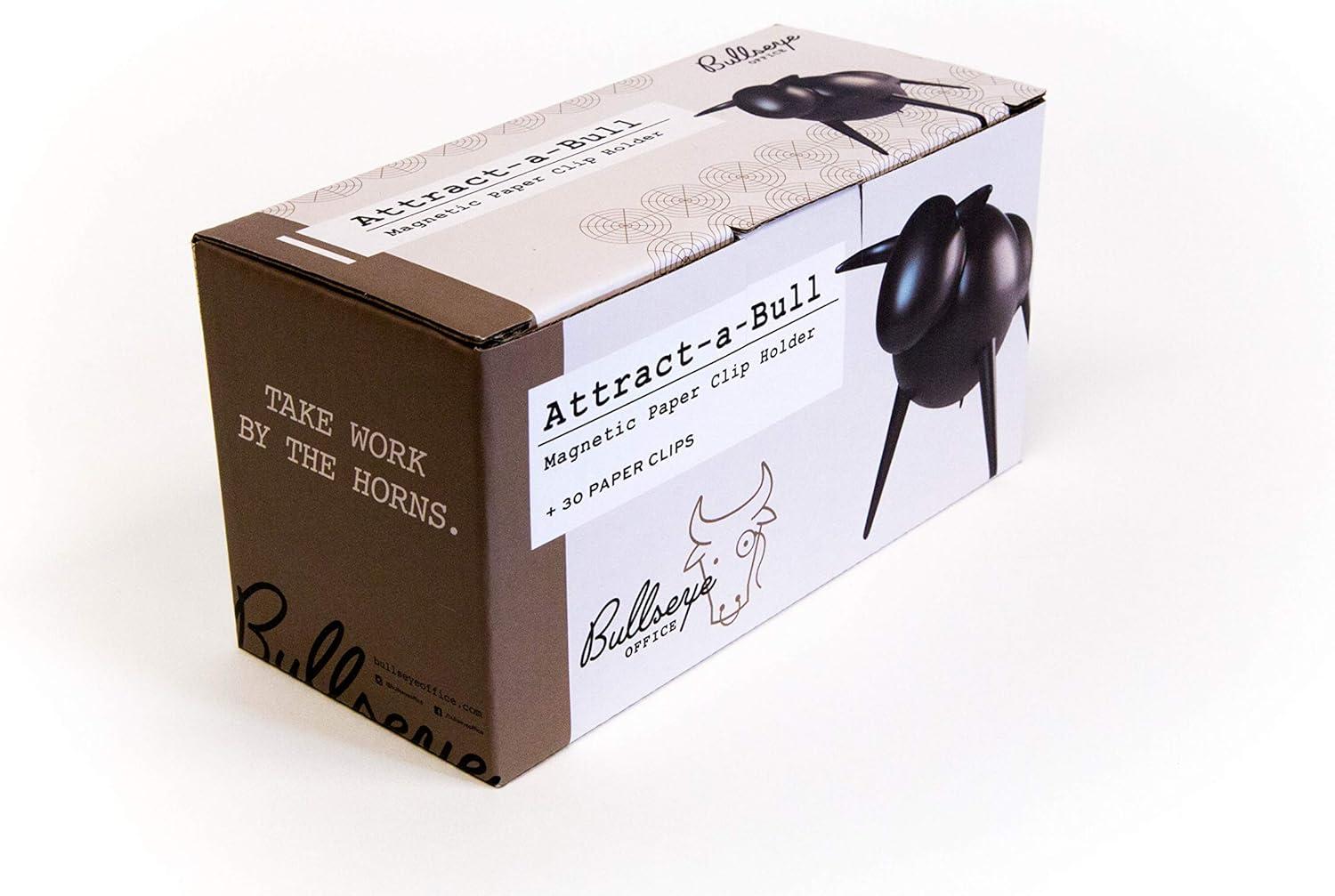 Magnetic Bull Paperclip Holder - Funny Office Desk Accessories, Secure Magnetic Paper Clip Holder, Holds Staples, Paper Clips, Bobby Pins, AND MORE, Fun Magnetic Desk Organizer