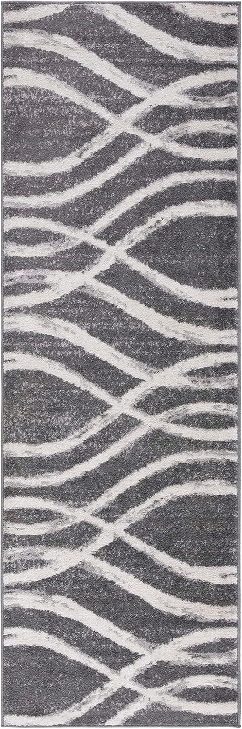 Adirondack ADR125 Machine Made Indoor Area Rug - Charcoal/Ivory - 6'x9' - Safavieh
