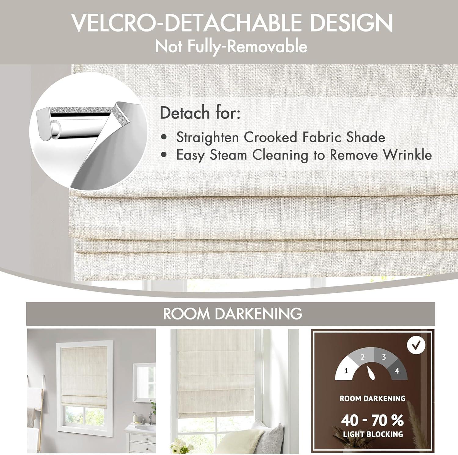 Galen Basketweave Cordless Room Darkening Single Roman Shade