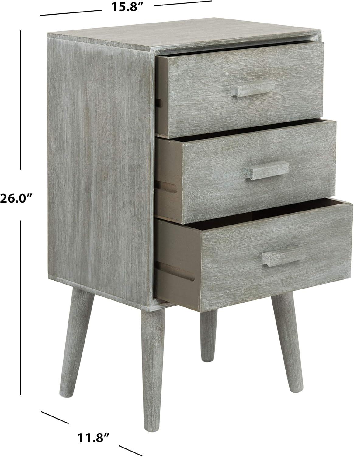 Pomona 3 Drawer Accent Table - CHS5700 - Slate Grey - Safavieh